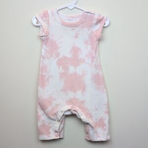 Grayson Mini Pink and White Tie-Dye Baby Romper 0-3M